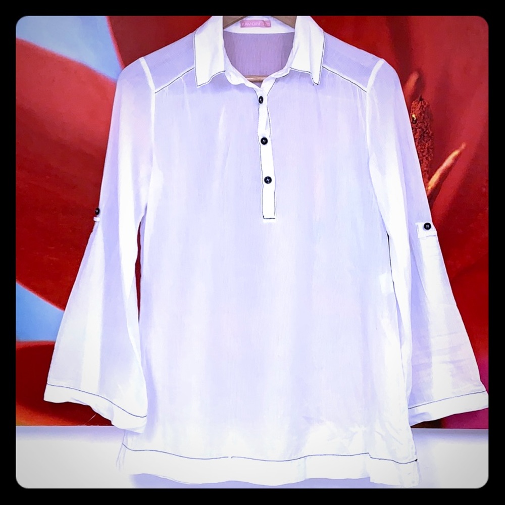 💥TOPS SALE💥 NWOT FAVORI MILANO BLOUSE IN WHITE